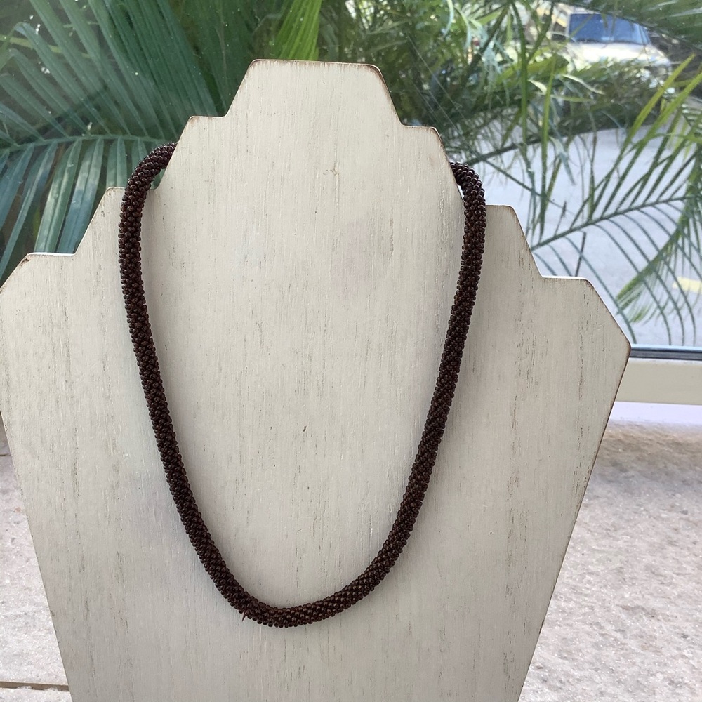 Handmade in Nepal brown bead necklace